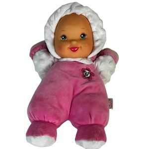 Goldberger Baby's First Minky So Soft Doll 12" Washable Pink Outfit Rattles